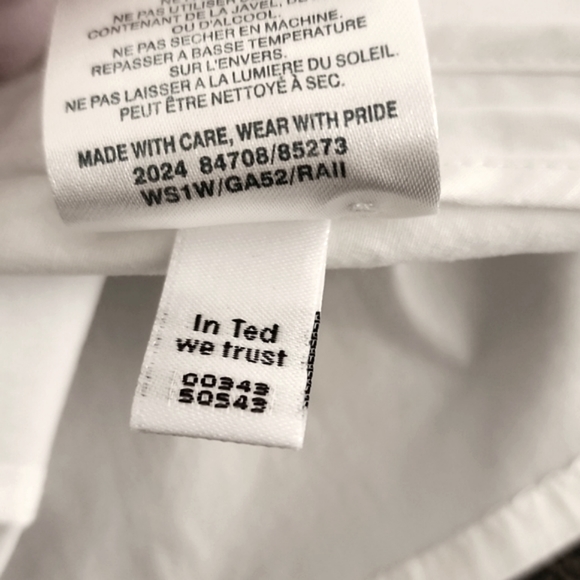 TED BAKER Raii Sleeveless Shirtdress 1 XS 4 White Cotton Dress Pleated Bib - Picture 13 of 15